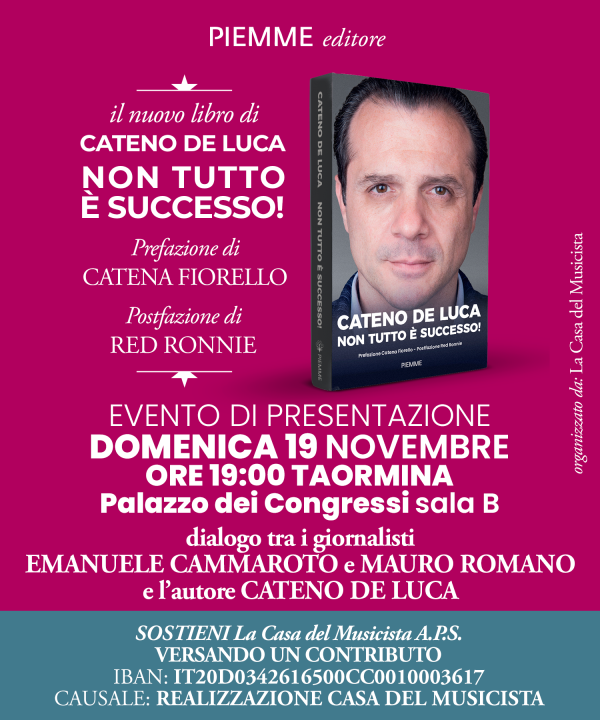 TAORMINA - Presentazione del libro di Cateno De Luca "NON TUTTO È SUCCESSO!"